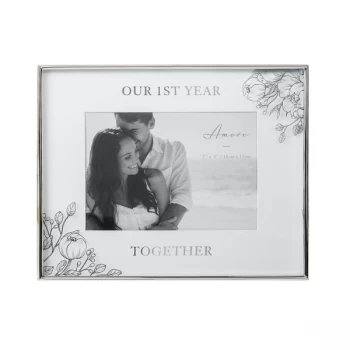 Image of 7" x 5" - AMORE BY JULIANA Photo Frame - 1st Year Together