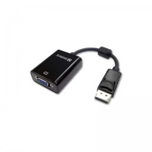 Image of Sandberg DisplayPort Male to VGA Female Converter cable 20cm, Black, 5 Year Warranty