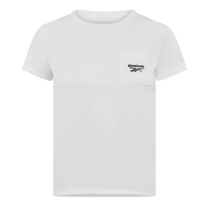 Image of Reebok Identity Pocket T-Shirt Womens - White White 4