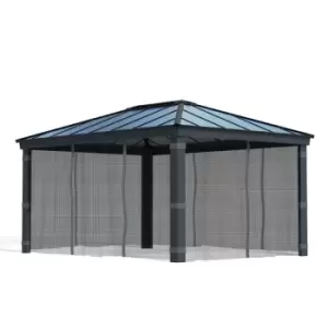 Image of Palram - Canopia Dallas 4900 Garden Gazebo Netting Set 4Pc - Grey