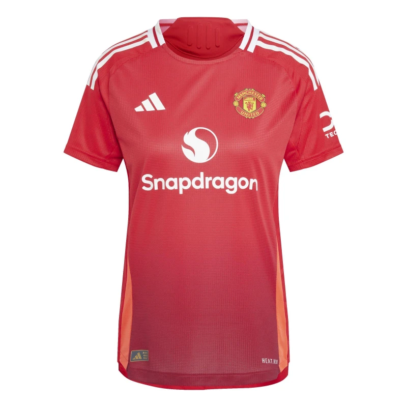 Image of adidas Manchester United Authentic Home Shirt 2024 2025 Womens Mufc Red female 8 (XS)