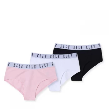 Image of Elle 3 Pack of Hipster Briefs Junior Girls - White/Pink/Blk