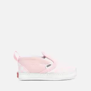 Image of Vans Babys' Slip-On V Crib Checkerboard Trainers - Blushing Pink - UK 3 Baby