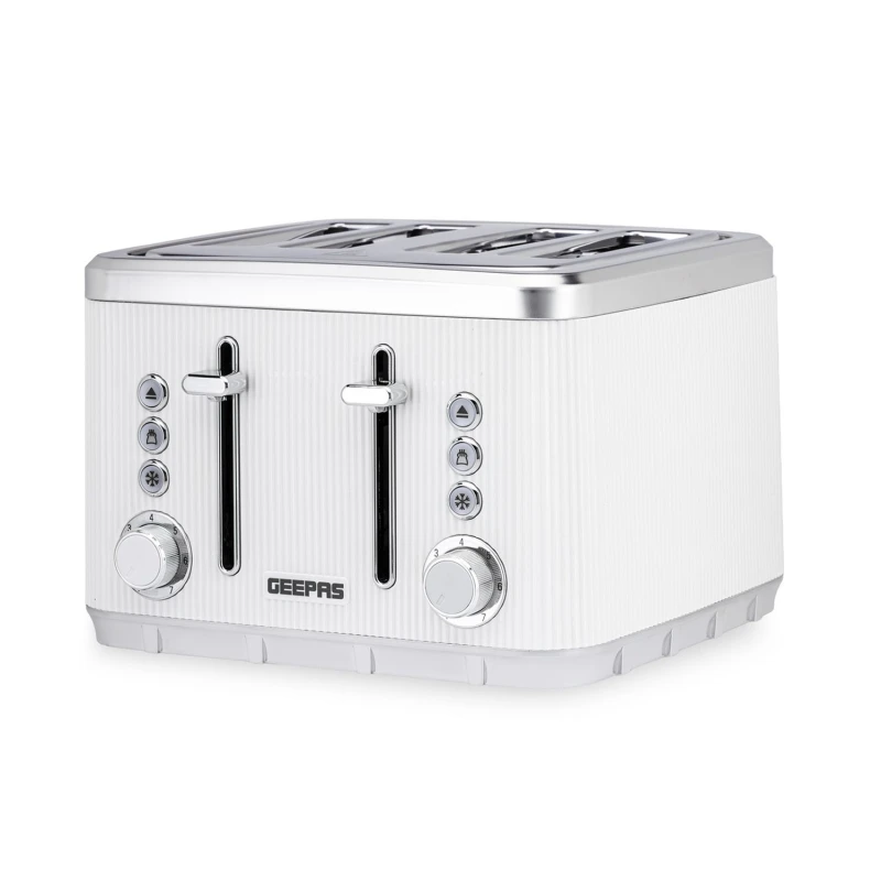 Image of Geepas Arcus Collection 4 Slice Toaster with 7 Browning Levels 1860W in White White Unisex