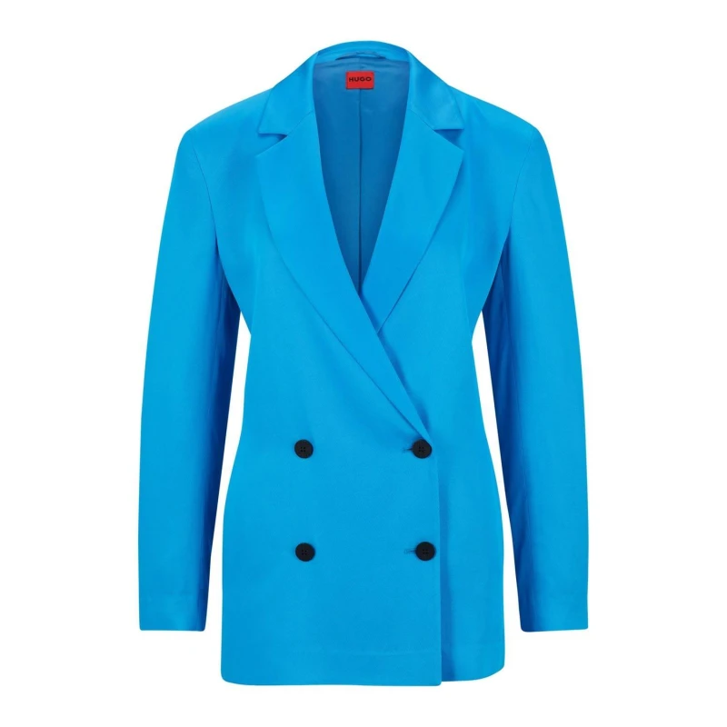 Image of Hugo Double Breasted Blazer Jacket Blue female 8