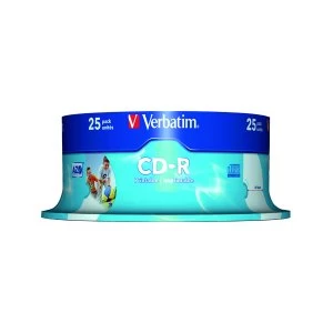Image of Verbatim Crystal 700MB Slim Case CD R Pack of 25 43322