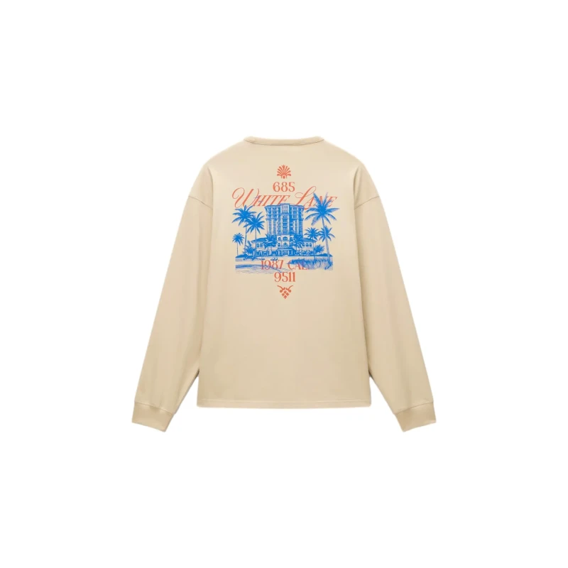 Image of Long sleeve T-Shirt Napapijri Uyuni Beige Male M