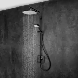 Image of Mira Opero Bathroom Thermostatic Mixer Shower Black Twin Adjustable Head Modern - Black