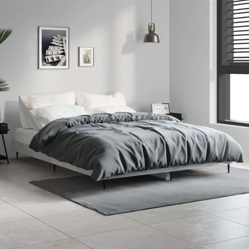 Image of VIDAXL Bed Frame without Mattress Concrete Grey 135x190cm Double Vidaxl 8720845797744