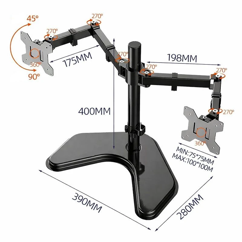 Image of FDL PROLINE DUAL MONITOR STAND - DESK TOP
