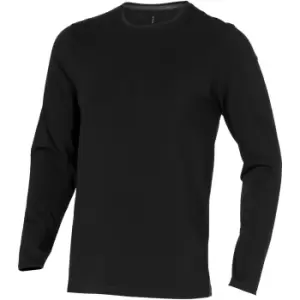 Image of Elevate Mens Ponoka Long Sleeve T-Shirt (M) (Solid Black)