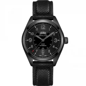 Image of Hamilton Khaki Field Automatic Black Dial Synthetic Strap Mens Watch H70695735