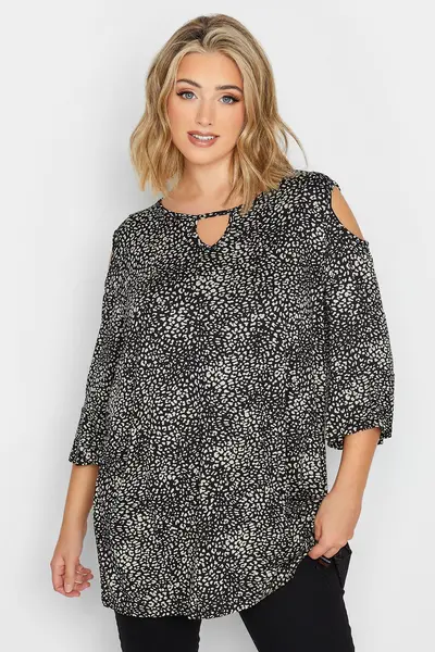 Image of Yours Cold Shoulder Top Grey