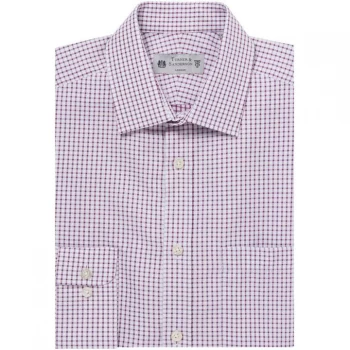 Image of Turner and Sanderson Petworth Grid Outline Check Shirt - White
