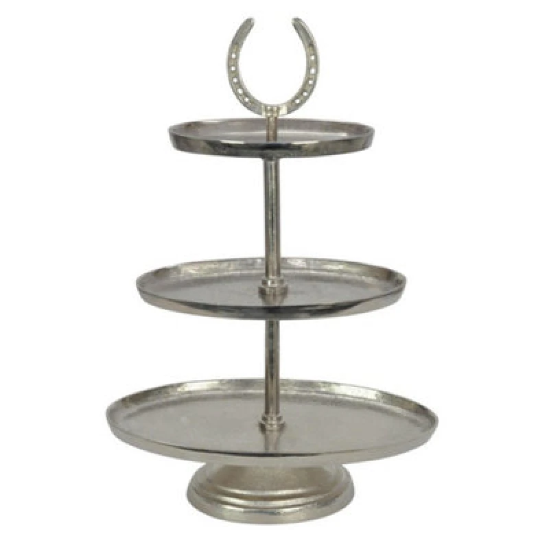 Image of Minster 3 Tier Cake Stand - Nickel Plated - L19 X W38 X H56 Cm