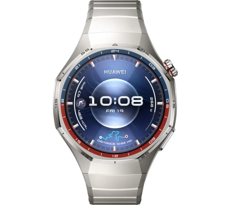 Image of Huawei Watch GT 6 Pro - Titanium with Silver Fluoroelastomer Strap, 46 mm, Silver/Grey 6942103168192