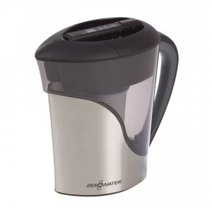 Image of ZeroWater 11 Cup Ready Water Pitcher Jug Black and Silver