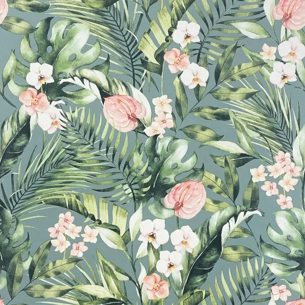 Image of Tropical Floral Wallpaper