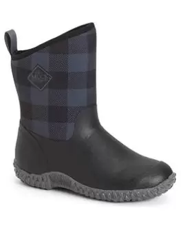 Image of Muck Boots Muckster Mid Print Wellington Boots - Black/Grey, Size 8, Women