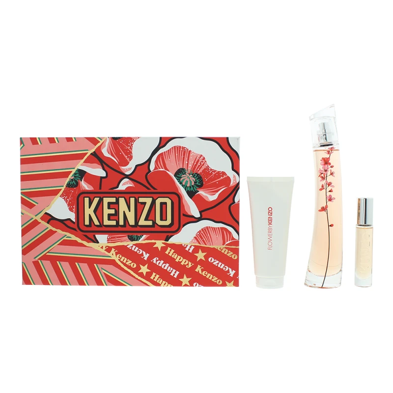 Image of Kenzo Flower Ikebana Sakura Eau de Parfum 3 Piece Gift Set