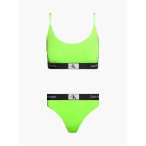 Image of Calvin Klein 1996 Bralette and Thong Set - Green