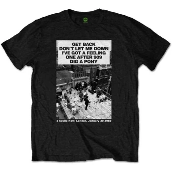 Image of The Beatles - Rooftop Songs Unisex Medium T-Shirt - Black
