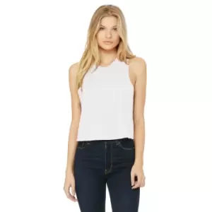 Image of Bella Womens/Ladies Racer Back Cropped Sleeveless Tank Top (L) (Solid White Blend)