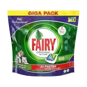 Image of Fairy Professional Original All-in-One Dishwasher Tablets Pack of 100