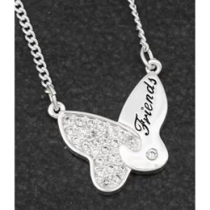 Image of Butterfly Jigsaw Silver Plated Necklace Friends