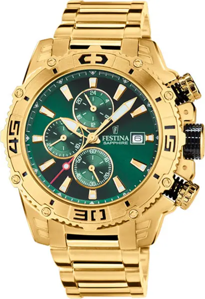 Image of Festina Watch Chronograph Date Mens - Green FST-050
