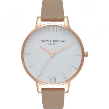 Image of White Dial Rose Gold Silver & Sand Watch