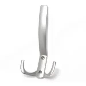 Image of GTV Triple Hat Coat Hanger Hook Door Wall Bath 143mm K23 Model - Colour Aluminiu