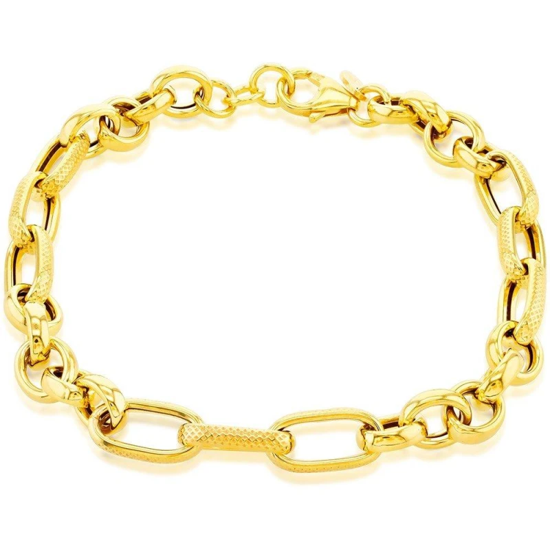 Image of Be You 9ct Gold Curb Link Centre Bracelet Chain Bracelets 7.5" Gold 72947710000