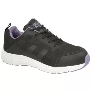 Image of Grafters Womens/Ladies Toe Capped Safety Trainers (6 UK) (Black/Lilac) - Black/Lilac
