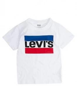 Image of Levis Boys Short Sleeve Sports Logo T-Shirt - White, Size 4 Years