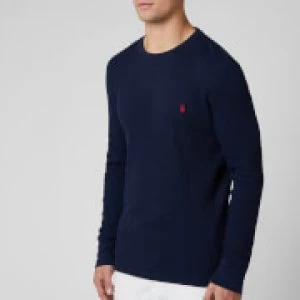 Image of Polo Ralph Lauren Mens Long Sleeve Top - Cruise Navy/Heart Red - L - Blue