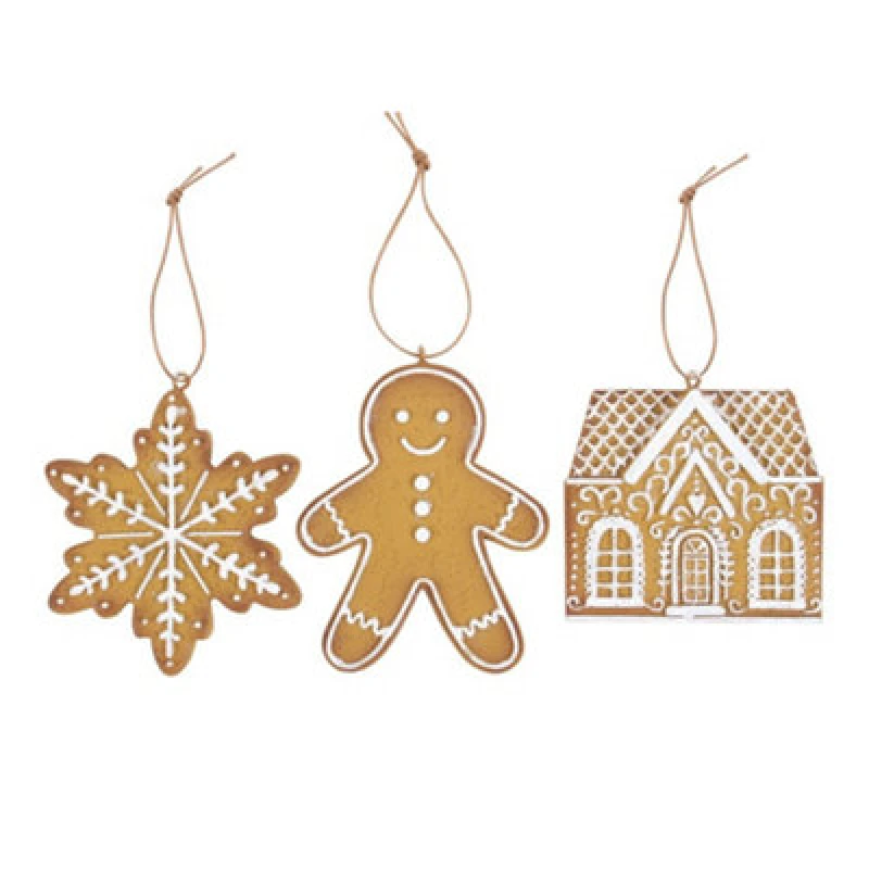 Image of Something Different Something Different Gingerbread Hanging Dration (Pack of 3) in Brown Brown One Size Unisex 5063425373475