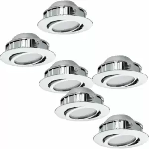 Image of 2 pack 3 pack Flush Ceiling Downlight Chrome Recessed Spotlight 6W led