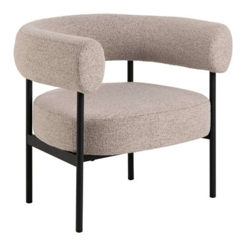 Image of Furniture To Go Oakfield Lounge Chair In Beige Fabic With Black Legs