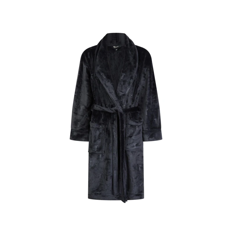 Image of Ted Baker Womens Verity Fluffy Dressing Gown After Midnight female 8 (XS)