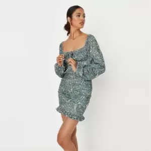 Image of Missguided Printed Dress - Green