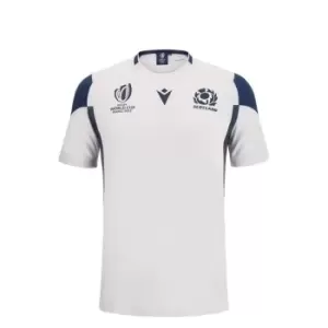 Image of Macron Scotland Rugby Training T-Shirt 2023 2024 Juniors - White