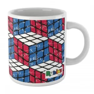 Image of Rubik Scientific Equations Red Blue White Cube Mug Mug