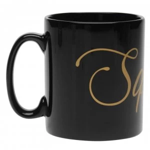 Image of Uncut Fancy Dress Bridal Mug - Black Sq