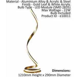 Image of Loops - Floor Lamp Light Gold Leaf & White Acrylic 22W LED module Bulb Included