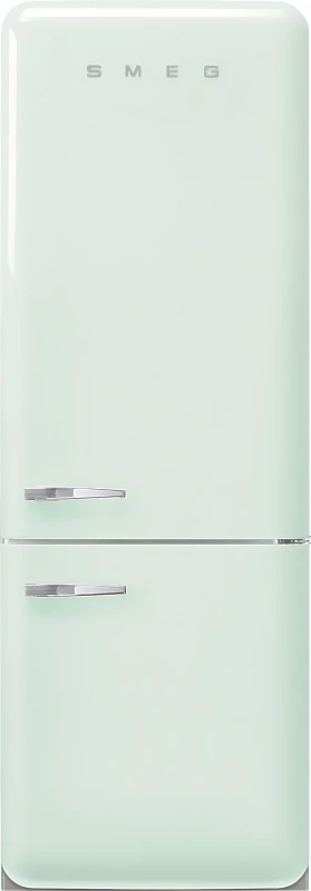 Image of Smeg 50s Style Retro Right Hand Hinge FAB38RPG6 205cm Frost Free Fridge Freezer - Pastel Green - D Rated