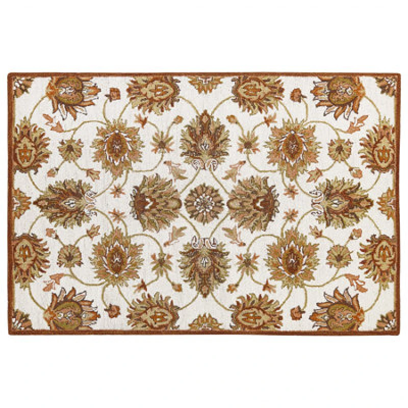 Image of Beliani Rug Ezine Beige 160 X 230 Cm Wool