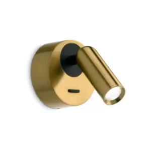 Image of Ideal Lux LED Decorative Round Reading Light Brass, 3000K 3.5W