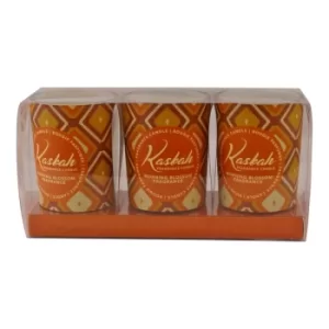 Image of Set of 3 Kasbah Votive Candles in Jars, Morning Blossom Fragrance
