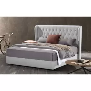 Image of Envisage Trade - Mariappa Upholstered Beds - Plush Velvet, King Size Frame, Silver - Silver
